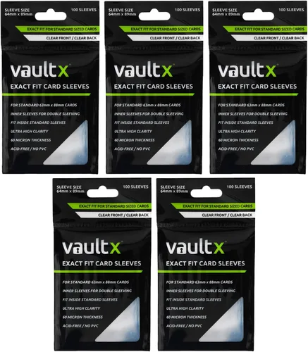 Vault X Fundas para tarjetas coleccionables de ajuste exacto, suaves, de alta claridad, ajuste perfecto, juegos de cartas coleccionables, deportes,