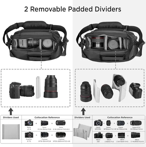 Miniatura 2 de TAAOKA - Funda para cámara en bandolera, estuche impermeable para cámara con soporte para trípode, bolsa de hombro para cámaras DSLR/SLR/sin espejo