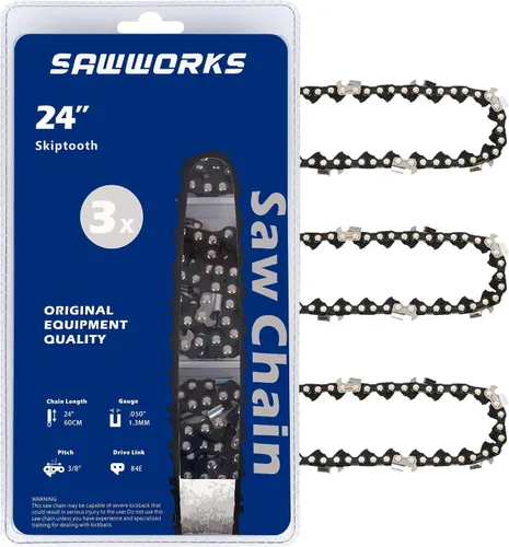 Miniatura 40 de Paquete de 3 cadenas de motosierra de 18 pulgadas, paso de 0.325", calibre de 0.058", 72 eslabones de transmisión para X-Cut S35G Husqvarna 543XP