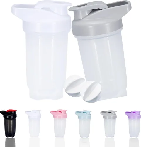 Miniatura 9 de Botella Mezcladora para Batidos de Proteína con Taza y Botella Mezcladora de 10 onzas/300ML con Bolitas Mezcladoras, Juego de Botellas Mezcladoras