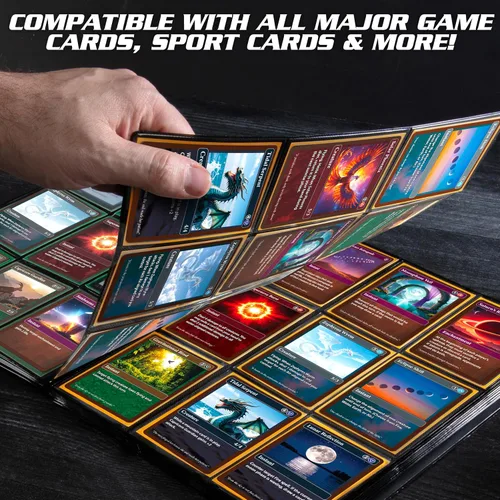Miniatura 5 de Monster Binder - Álbum de tarjeta coleccionables, 9 bolsillos para tarjetas, retiene 360 de Yugioh, Magic, y Pokémon, Rojo mate