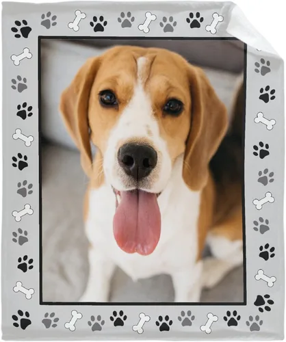 Miniatura 15 de Manta Personalizada de Huellas de Perro con Foto y Nombre para Amantes de Mascotas, Manta Suave de Franela de Vellón Regalo para Amantes de Perros