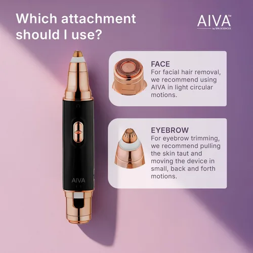 Miniatura 5 de SPA SCIENCES - AIVA Deluxe - Eliminador de vello facial patentado de doble cara 2 en 1/doble cara y recortador de cejas recargable por USB con luces