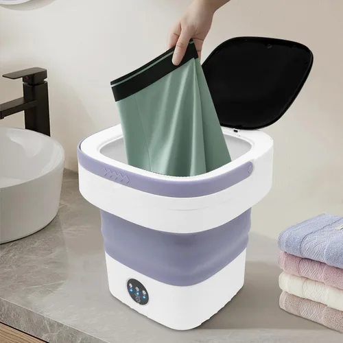 Mini lavadora portátil de 12 litros, lavadora plegable y secadora giratoria con cesta de drenaje, lavadora eléctrica plegable para apartamentos,