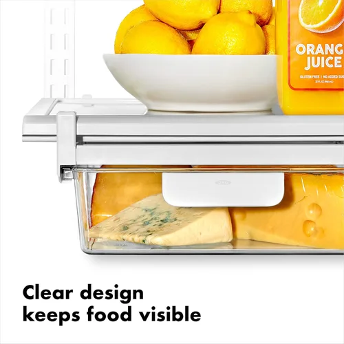 Miniatura 6 de Cajón de almacenamiento debajo del estante del refrigerador OXO Good Grips de 14 pulgadas - para carnes delicadas, queso, productos y más