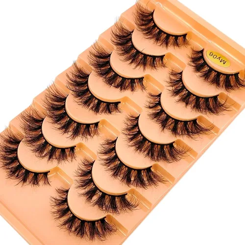 Miniatura 2 de 7 pares de pestañas de ojo de gato 3D pestañas postizas naturales 5d esponjosas suaves cruzadas pestañas manga pestañas Wispy Natural pestañas