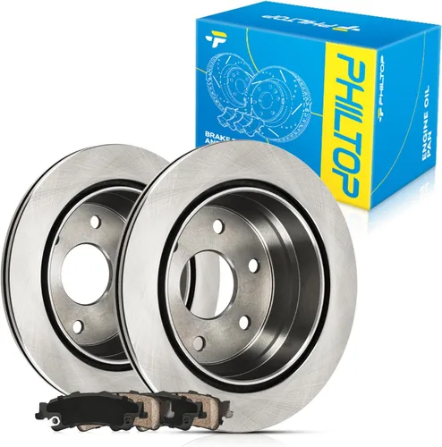 Miniatura 53 de PHILTOP Juego de rotores de freno de disco trasero y pastillas de freno de cerámica para Nissan 2002-2023 Altima, Nissan 2007-2019 Sentra, Nissan
