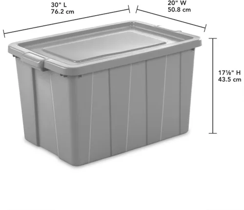 Miniatura 2 de Sterilite Tuff1 - Contenedor de plástico apilable de 30 galones con tapa, resistente a la temperatura y a los impactos, para sótano, garaje, ático