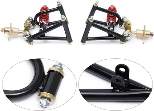 Miniatura 4 de Kit de brazo oscilante de suspensión delantera, brazo basculante superior/inferior para bricolaje, Go Kart, ATV, Quad Bike Buggy (8.661 in)