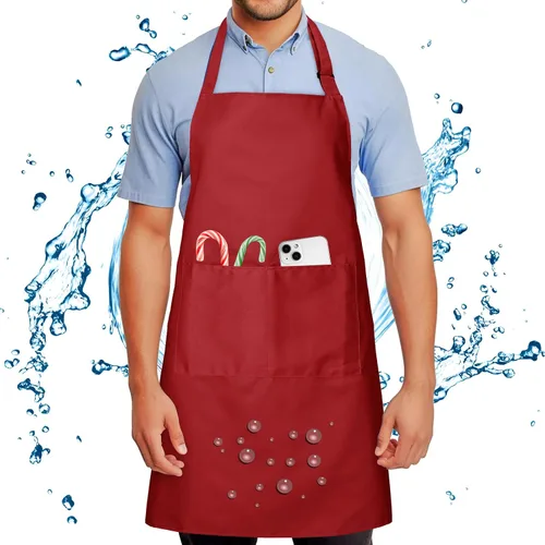 Miniatura 9 de Chef Apron for Men and Women Wash Free Bib Apron with 2 Pockets Water & Oil Proof Adjustable Aprons