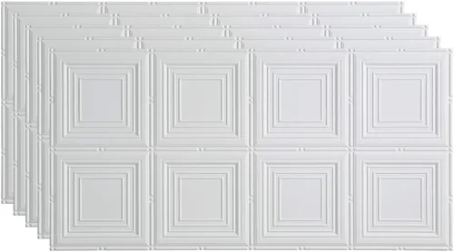 Miniatura 24 de FASÄDE Panel de techo decorativo de vinilo para retrato en blanco mate (muestra de 12 x 12 pulgadas)