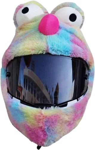 Miniatura 12 de HTLNUZD Funda para casco de motocicleta de cara completa, fácil de instalar, tapa antipolvo, casco de motocicleta, paseos divertidos, juego de felpa