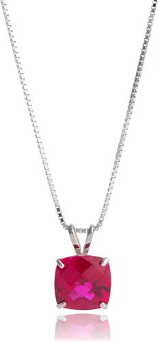 Miniatura 27 de MAX + STONE Cushion Cut Gemstone Necklace 8mm Solitaire Birthstone Necklace for Women Gemstone Pendant Necklaces with 18 inch Box Chain