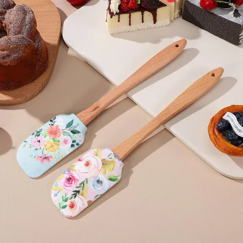 Miniatura 9 de 2 espátulas de crema para tartas, raspadores de silicona para tartas, accesorios para raspadores de mantequilla, espátulas para hornear para cocina