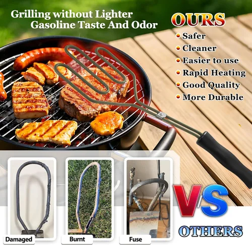 Miniatura 6 de Arrancador de carbón eléctrico de 800 W, encendedor superior para barbacoa, parrilla, chimenea, ahumador, fogatas, carbón, fácil y rápido, bobinas