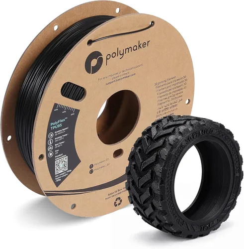 Miniatura 11 de Filamento de TPU de Flujo Alto Polymaker 1.75mm Negro, Filamento Flexible Shore 95A 1.75mm 1kg - Filamento TPU para Impresión 3D PolyFlex TPU95-HF