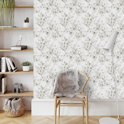 Miniatura 5 de Naphite Papel tapiz floral para despegar y pegar para dormitorio, 78.7 pulgadas de largo, 17.3 pulgadas de ancho, papel de contacto bohemio floral