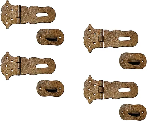 Miniatura 18 de Adonai Hardware "Paran" Cerrojo de bloqueo de seguridad de latón resistente (6 pulgadas x 1 paquete, latón satinado) para cofre del tesoro