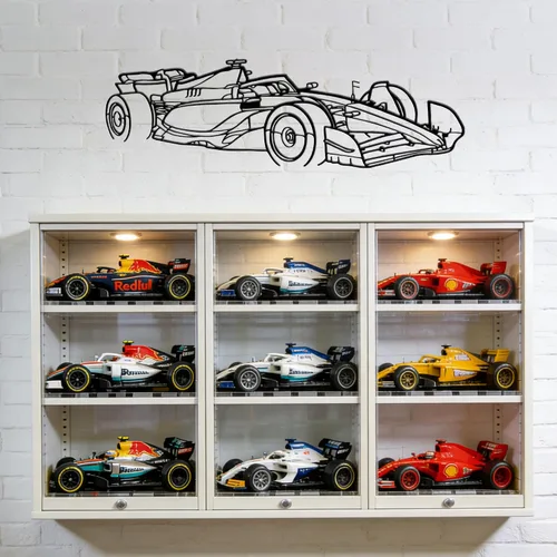 Miniatura 13 de Xedatric F1 Coche de Carreras de Metal Arte de Pared Fórmula 1 Silueta Colgante de Pared Decoración de Coche de Carreras para Garaje, Habitación