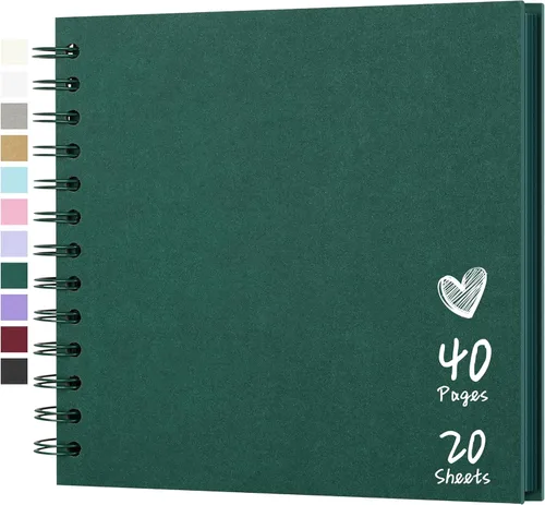 Miniatura 10 de Álbum de recortes de 7 x 7 pulgadas, álbum de recortes DIY de tapa dura de papel kraft, álbumes de fotos, 40 páginas, perfecto para fotos de 4 x 6