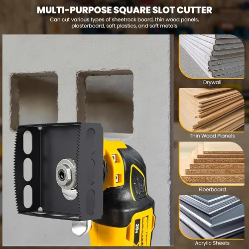 Miniatura 4 de Cortador cuadrado de salida de paneles de yeso para herramienta oscilante, paquete de 2 herramientas de corte de caja eléctrica para cajas de pared