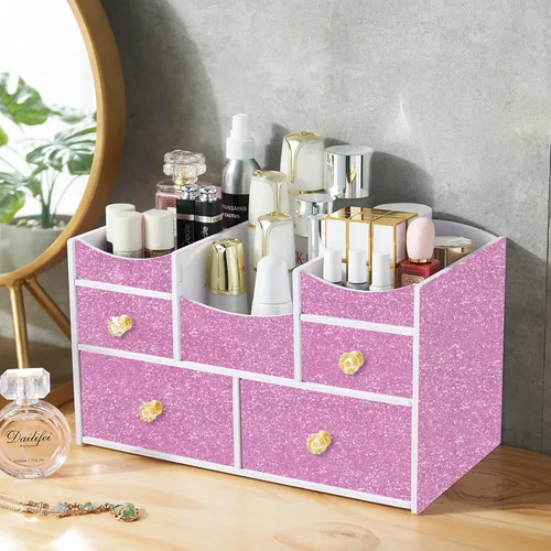 Miniatura 6 de Kitico Papel tapiz rosa con purpurina para despegar y pegar, papel decorativo autoadhesivo para decoración de bricolaje, 17.7 x 118.1 pulgadas