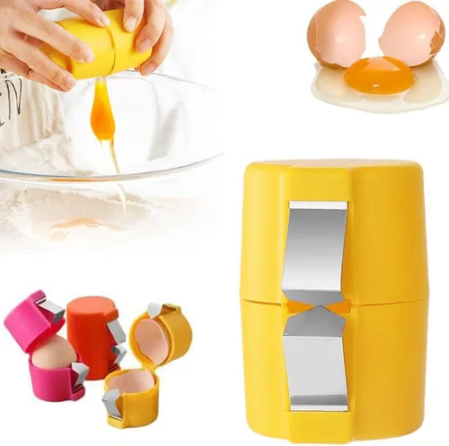 Abridor de cáscara de huevo, herramienta para galletas de huevos crudos, pelador de huevos duros, separador de huevos de mano, cortador de cáscaras