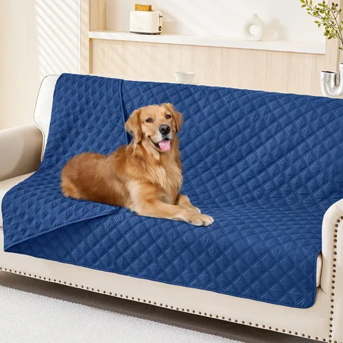 Miniatura 117 de Smiry Funda impermeable para cama de mascota, suave y lavable, para muebles, cama, sofá, reversible, a cuadros (30 x 53 pulgadas, color beige/beige)