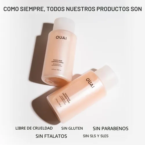 Miniatura 7 de OUAI Champú Espeso - Champú Hidratante con Queratina, Raíz de Malvavisco, Manteca de Karité, Aceite de Aguacate para Cabello Grueso - Fortalece e