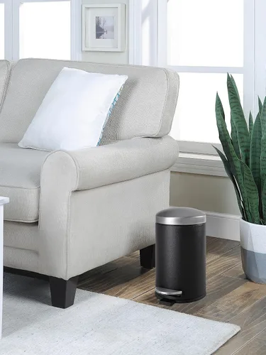 Miniatura 3 de SunnyPoint Cubo de basura redondo de 4.5 litros (1.2 galones) con cubo interior de plástico; baño, oficina, cocina y dormitorio con paso y cierre