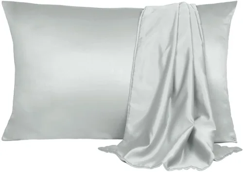 Miniatura 11 de uxcell Paquete de 2 fundas de almohada de satén de seda para cabello y piel, frescas, sedosas, suaves y transpirables, tamaño estándar de 20 x 26