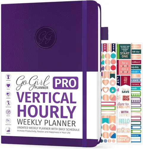 Miniatura 9 de GoGirl Planner PRO Schedule - Agenda sin fecha con ranuras horarias, organizador mensual, semanal y diario, libro de citas para gestión del tiempo