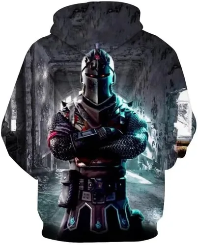 Miniatura 2 de Sudadera Hooide estampada en 3D con bolsillo para niños Ninja