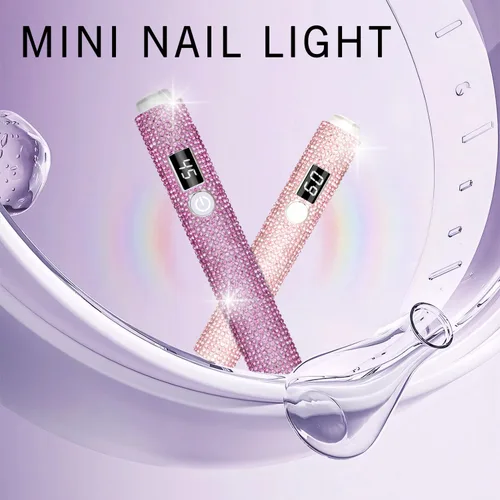 Miniatura 7 de Luz UV de mano para uñas de gel, mini luz UV con purpurina para uñas, lámpara de uñas portátil inalámbrica para uñas de gel X de curado rápido