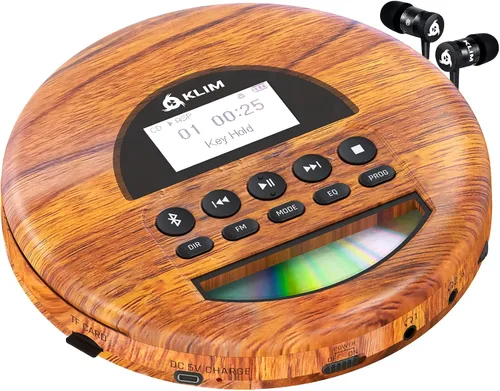 Miniatura 4 de KLIM Nomad Wood - Reproductor portátil de CD Walkman - Batería de larga duración - Incluye auriculares - Radio FM - Compatible con reproductor de CD