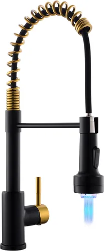Miniatura 20 de GIMILI Grifo de cocina con pulverizador desplegable orificio único grifo de fregadero de acero inoxidable, adecuado para granjas, RV, lavandería