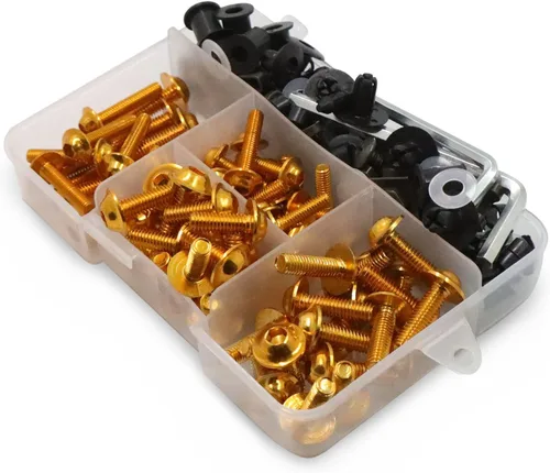 Miniatura 10 de Worldmotop Kit de tornillos de carenado, tuercas, sujetadores universales compatibles con Yamaha Honda Kawasaki Suzuki BMW, Kit de tornillos Negro