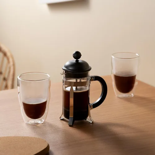 Miniatura 3 de Bodum Caffettiera Cafetera de prensa francesa, tapa de plástico negro y marco de acero inoxidable, 3 tazas, 12 onzas Negro/Cromo
