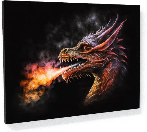 Miniatura 11 de Sense Canvas Dragon Creative 9 - Lienzo decorativo para pared, diseño de dragón para pared, póster grande para el hogar, 40 x 30 pulgadas, 0.75