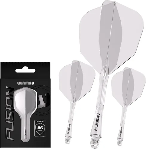 Miniatura 8 de Winmau Darts Fusion Sistema Integrado de Vuelo y Eje - Forma y Diseño No.6 - Disponible en Corto, Intermedio y Mediano - Negro, Amarillo y Rojo