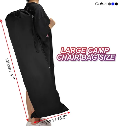 Miniatura 2 de PATIKIL Bolsa de repuesto para silla de campamento de 48 pulgadas, 1 paquete de bolsa plegable para silla de campamento 900D Oxford bolsa de Negro
