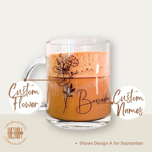 Miniatura 2 de Taza de café de vidrio personalizada, taza de café, taza de café, taza de vidrio transparente, regalos personalizados con nombre para mujeres, taza