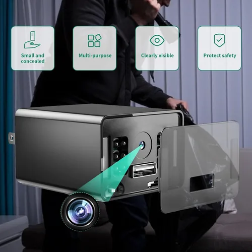 Miniatura 5 de Minicámara 1080P, cámara de niñera de seguridad pequeña con visión nocturna y detección de movimiento para interior y hogar, sin WiFi (64G)