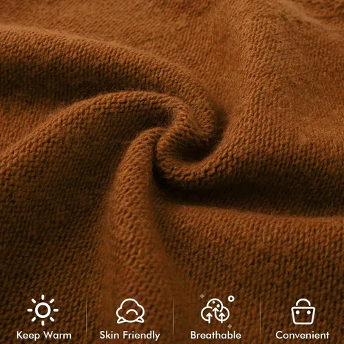Miniatura 5 de QUEENFUR Gorro de punto holgado para mujer, gorro de esquí de cachemira, gorro de invierno suave y cálido