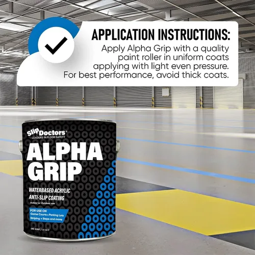 Miniatura 3 de Alpha Grip Pintura Antideslizante para Concreto y Asfalto – Revestimiento Antideslizante Ideal para Marcar Estacionamientos, Patios de Juegos y Negro
