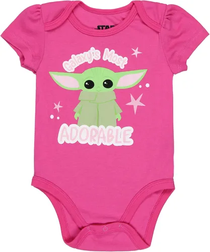 Miniatura 2 de Star Wars Baby Girls Come To The Cute Side Grogu Baby Yoda - Pijama mameluco de una pieza, paquete de 3