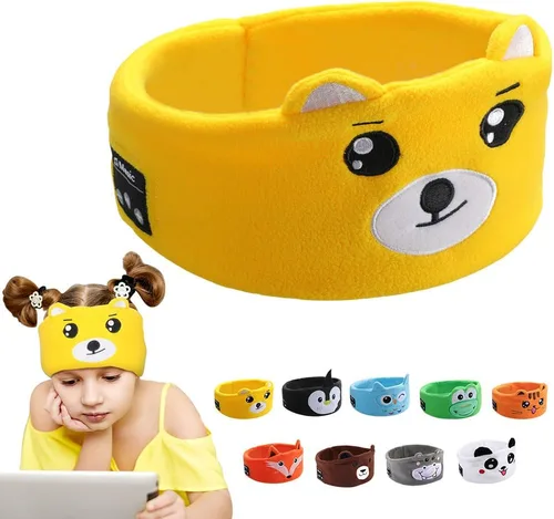 Miniatura 13 de Auriculares Inalámbricos para Niños, Auriculares Sobre la Oreja para Niños y Pequeños, con Altavoces Delgados y Diadema de Felpa Super Suave (Oso)