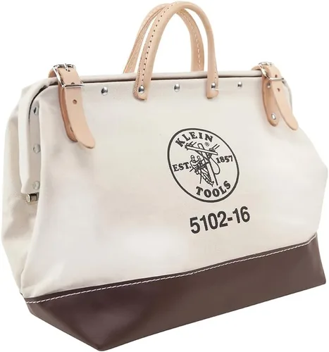 Miniatura 14 de Klein Tools 5102-12 Bolsa de herramientas resistente de lona natural, bolsa de herramientas portátil, bolsa multiusos con abertura amplia