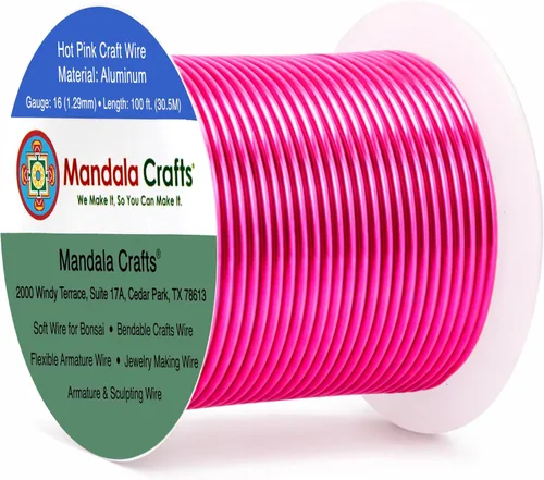 Miniatura 170 de Mandala Crafts - Alambre de aluminio anodizado de 8 calibre para hacer joyas - 9.75 m de alambre flexible negro colorido - Flexible para bonsái