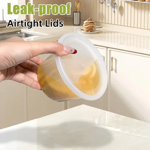 Miniatura 3 de EASYTRIP [60 juegos] Contenedores deli de 8 oz con tapas, contenedor de almacenamiento de alimentos con tapa hermética, recipientes de plástico